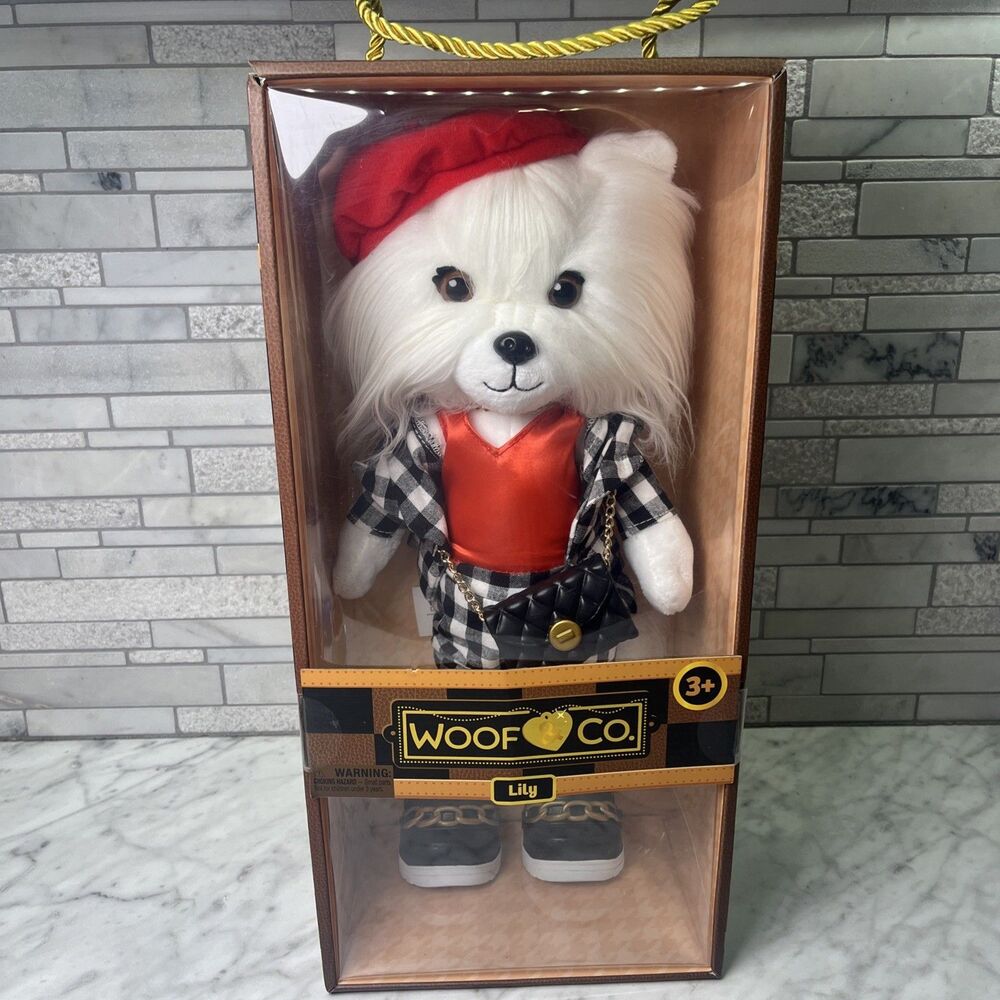 Woof & Co Lily Poseable Plush Shih Tzu Fashion Dog Doll 15" with Accessories New